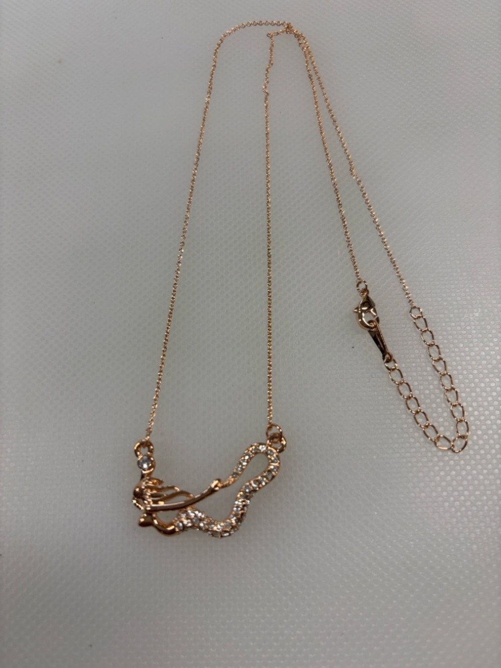 Delicate Rose Gold Crystal Pendant Necklace - Women Jewelry